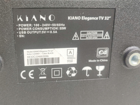 Telewizor LCD Kiano Elegance 32" 1366 x 768 HD DVB-T2