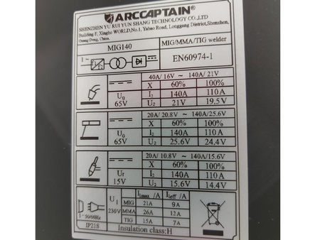 SPAWARKA ARCCAPTAIN MIG140 4w1 MMA MIG MAG TIG 140A