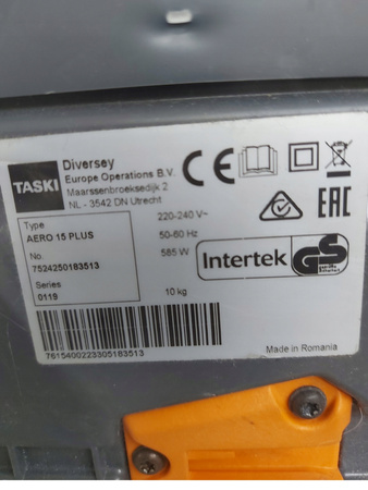 Odkurzacz przemysłowy Taski Aero 15 Plus 585W pojemność 15L