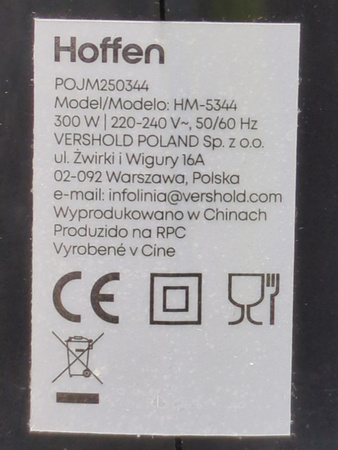 Mikser ręczny Hoffen HM-5344 300W Turbo czarny