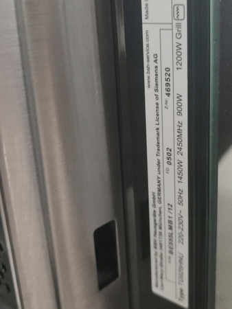 Kuchenka mikrofaloawa Siemens BE555LMB1 25l Funkcja Grill Biały Wyświetlacz