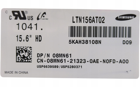 Matryca Samsung LTN156AT02 15,6'' 1366x768px Błyszcząca