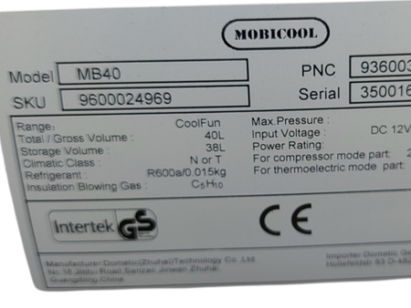 LODÓWKA TURYSTYCZNA MOBICOOL MB40 38 litrów 12V 230V