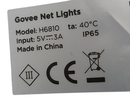 Oświetlenie LED na zewnątrz Govee H6810 Net Lights RGBIC Bluetooth WIFI