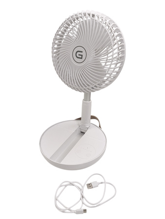 Wentylator Gutfels Venti 3030 R USB 4-stopniowy składany biały 20h pracy