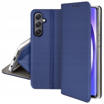 Etui z klapką Samsung Galaxy A15 ciemnoniebieski skóra TPU 6,5"