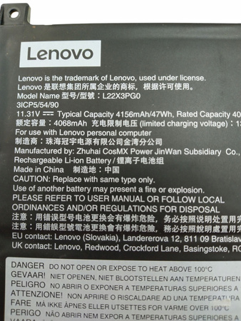 Bateria laptopa LENOVO L22X3PG0