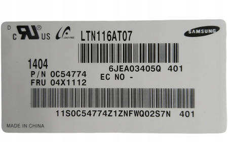 Matryca Samsung LTN116AT07 11,6" 1366x768px