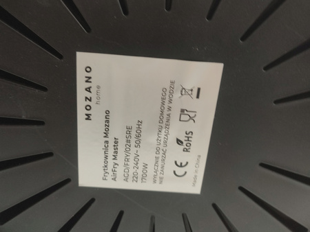 Air Fryer Frytkownica beztłuszczowa MOZANO Master 8l 12 programów Czarny