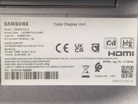 Monitor Samsung S32BM702UU 32" 4K UHD VA 60Hz 4ms HDR10 czarny