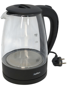 Czajnik elektryczny Hoffen AK-0347 2200 W 1,8 l czarny szklany LED