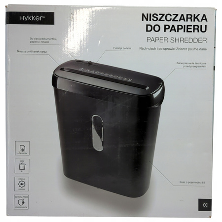NISZCZARKA DO PAPIERU HYKKER 220034-SH czarna 8l