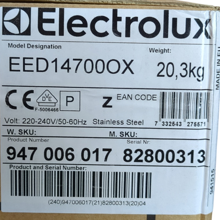 Szuflada grzewcza do podgrzewania Electrolux EED14700OX