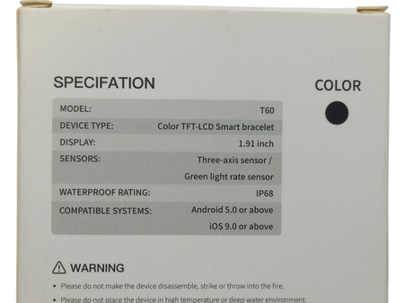 Smartwatch UAUE T60 1.91" HD IP68 BT call 110 sportów