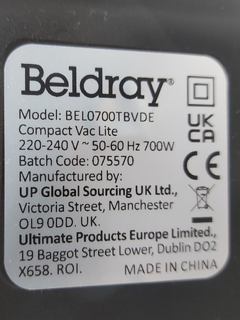Silnik odkurzacza Beldray BEL0700TBVDE 700 W