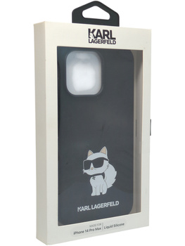 Oryginalne etui Plecki do  Iphone 14 Pro Max Karl Lagerfeld Liquid Silicone czarny