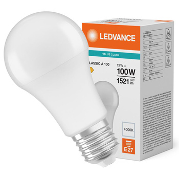 Żarówka LED E27 A60 13W = 100W 1521lm 4000K Neutralna 180° Ledvance
