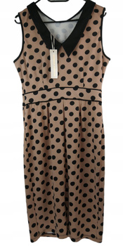 SUKIENKA DOROTHY PERKINS ROZMIAR 42 BEŻOWA W GROSZKI