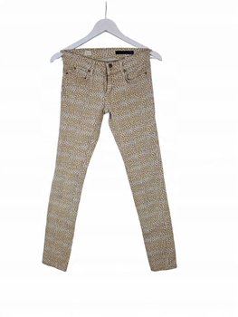 TOMMY HILFIGER Damskie Jeansy Beżowo-Białe w Kropki 29/32