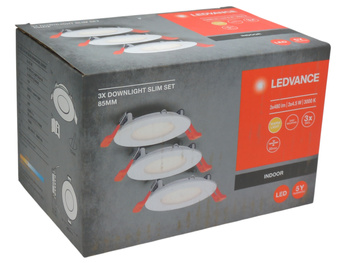 Zestaw 3x Oprawa downlight Ledvance Slim 4.5W 3000K 85mm IP20