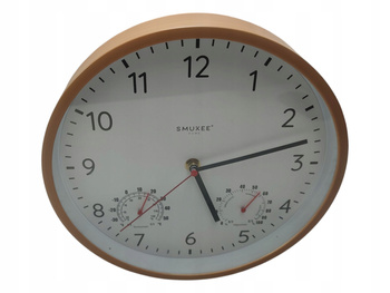 ZEGAR ŚCIENNY Z TERMOMETREM I HIGROMETREM SMUKEE PO220271-5