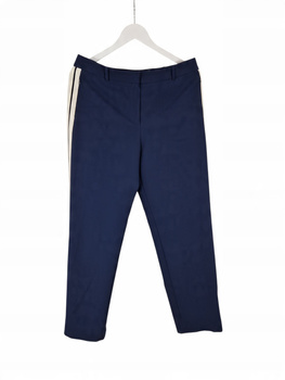 HUGO Damskie Spodnie Granatowe z Paskami S