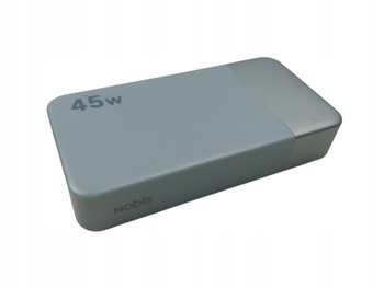 NOBIS Powerbank 20000mAh Szybkie Ładowanie Z Kablem C Do C Wyświetlacz
