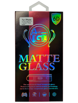 Szkło hartowane 6D matowe iPhone 13 Pro Max 6,7 czarna ramka