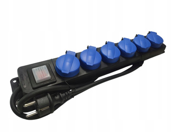 Schwabe 38606 - 6-drożna listwa zasilająca z przełącznikami, IP44