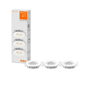 Zestaw 3 reflektorów LED LEDVANCE Spot Set Recess Simple Dim 3x4,9W 2700K