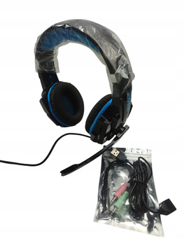 SŁUCHAWKI PRZEWODOWE NAUSZNE DZEINO G9000 CZARNY MIKROFON LED