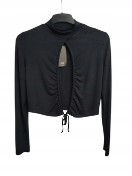 Bluzka z półgolfem i wiązaniem HOUSE BRAND Rozmiar L Czarna