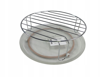 TALERZ SZKLANY 24,5cm Z PROWADNICĄ I RUSZTEM DO MIKROFALI