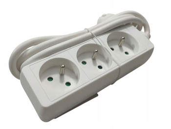 Listwa zasilająca Przedłużacz z 3 gniazdami 220363-3W-WH
