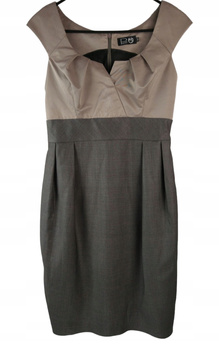 SUKIENKA RYŁKO ROZMIAR 34 BEŻOWO-SZARA