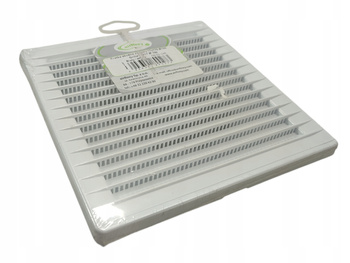 Kratka wentylacyjna skośna z siatka airRoxy 02-246 biała 17x17 FI 100