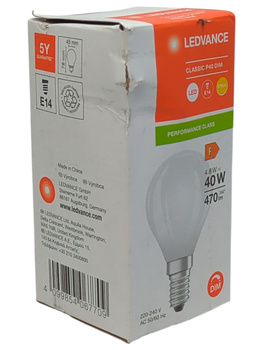 Żarówka LED Ledvance E14 P45 4.8W 470lm 2700K filament dim