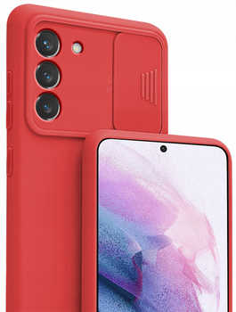 Etui Plecki z osłoną aparatu do Samsung Galaxy A35 5G czerwone