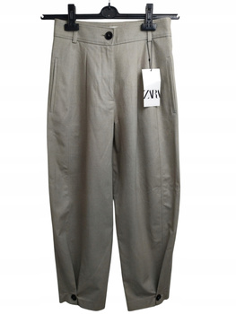 SPODNIE DAMSKIE ZARA ROZMIAR XS BEŻOWE