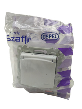 GNIAZDKO BRYZGOSZCZELNE HERMETYCZNY Z UZIEMIENIEM OSPEL 2619 SZAFIR