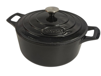 Garnek żeliwny La Cuisine 26 cm 4.75l emaliowany czarny Pro