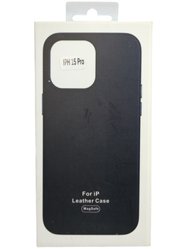 plecki Etui MagSafe Leather Case Iphone 15 Pro Czarny