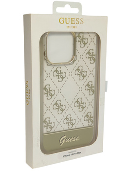 Oryginalne etui Plecki do Iphone 14 PRO MAX CASE GUESS beż
