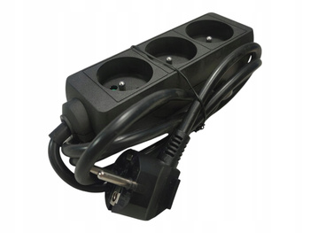 Przedłużacz 3-gniazdowy 16A 3680W 220363-3W-BL Czarny