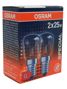 Żarówka piecowa Osram T26 E14 25W 230V klarowna 2700K 2 sztuki