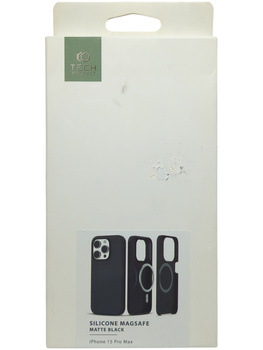 Etui Plecki do Iphone 15 Pro Max TechProtect Silicone MagSafe czarny mat