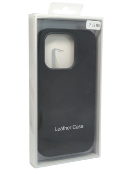 Etui Plecki do Iphone 15 Pro Leather Case czarny
