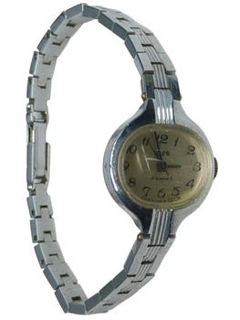 Zegarek damski na bransolecie vintage Zaria srebrny