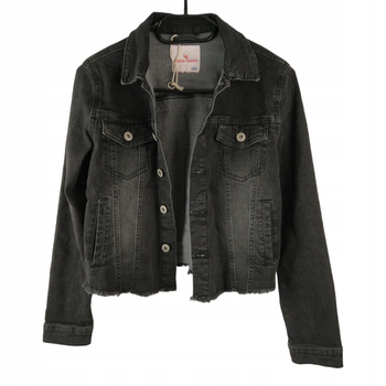 KURTKA JEANSOWA DZIECIĘCA LINCOLN&SHARKS ROZMIAR 158 CZARNA