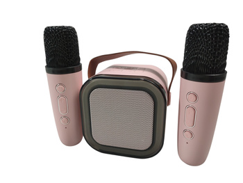 Zestaw do karaoke bezprzewodowy przenośny K12 Bluetooth RGB 2x mikrofon